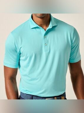 Johnnie-O Tarpon Blue Birdie Performance Polo JMPO1710 Light Golf Turquoise